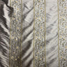 Mulberry Silk Fabric - Striped Floral Embroidered, 54" Width (1 Yard)