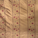 Mulberry Silk Fabric - Striped Floral Embroidered, 54" Width (1 Yard)