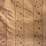 Mulberry Silk Fabric - Striped Floral Embroidered, 54" Width (1 Yard)