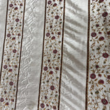 Mulberry Silk Fabric - Striped Floral Embroidered, 54" Width (1 Yard)