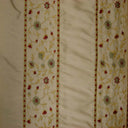 Mulberry Silk Fabric - Striped Floral Embroidered, 54" Width (1 Yard)