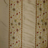 Mulberry Silk Fabric - Striped Floral Embroidered, 54" Width (1 Yard)