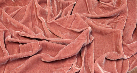 Premium Silk Rayon Velvet Fabric - Azalea, 45" Width (1 Yard)