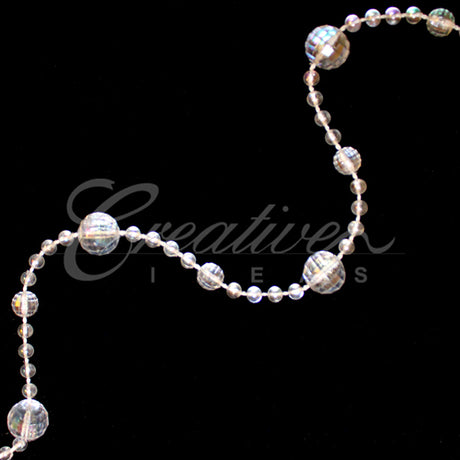 Multi Size Round Beads String-5 Yds (Iridescent)