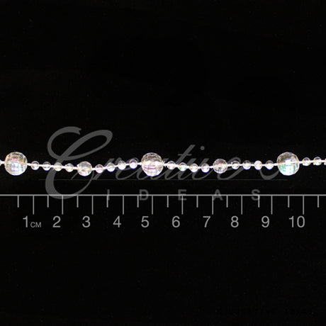 Multi Size Round Beads String-5 Yds (Iridescent)