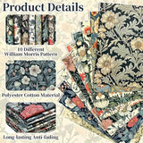 10 Pcs 20''x20'' William Morris Flowers Quilting Fabric Bundles Vintage Floral Fat Quarters by The Yard Flower Fabrics Precut Qu