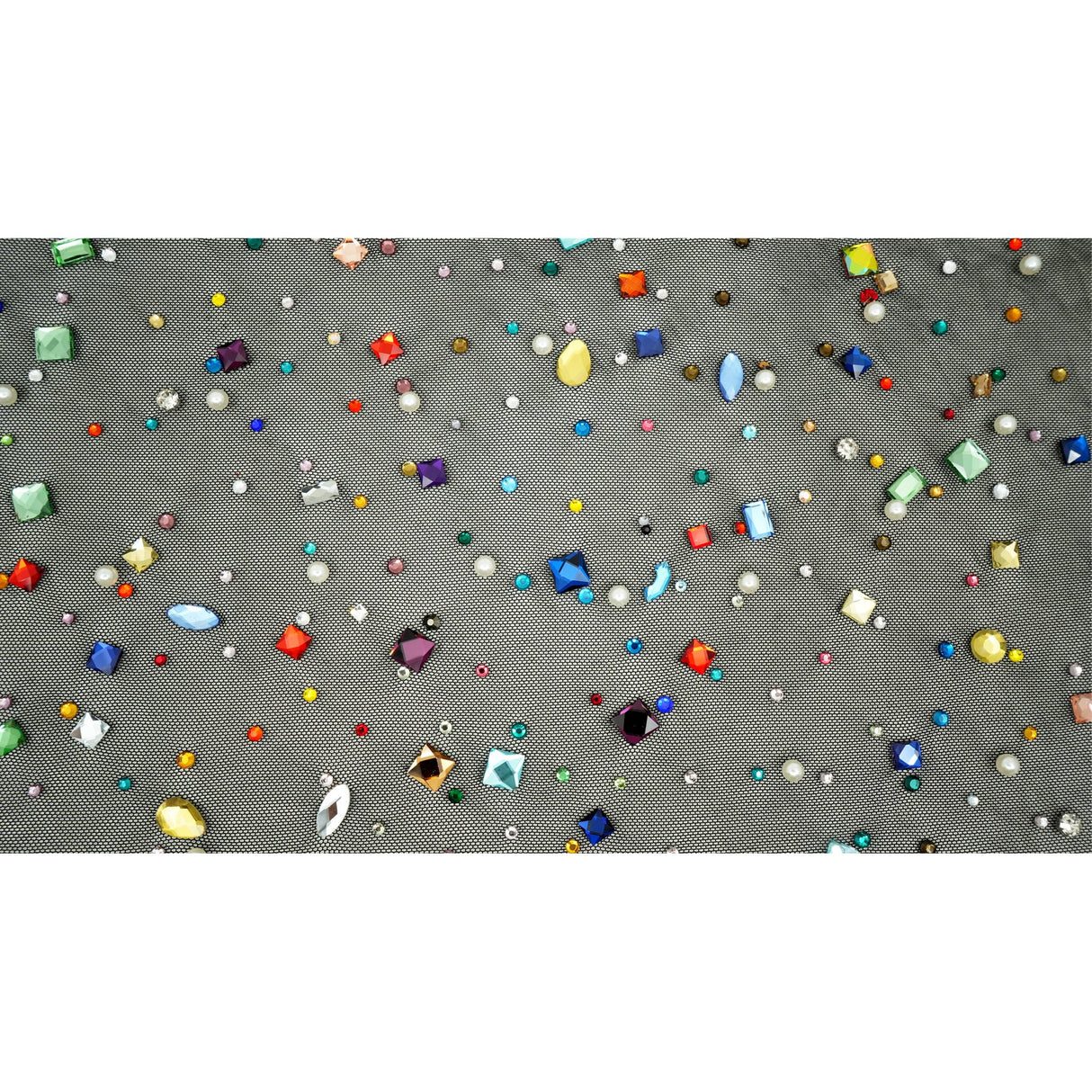 Rhinestone Stretch Mesh Fabric