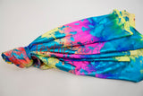Tie Dye Hologram Spandex Fabric - Vibrant Multicolor Tie Dye, 58/60" Width (1 Yard)