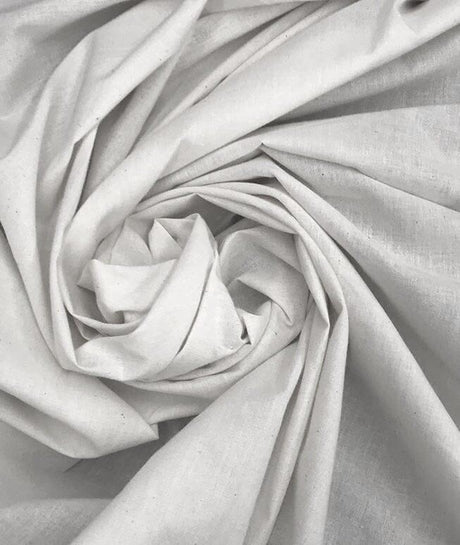 Extra Wide 100 Percent Cotton Muslin Fabric - Bleached White, 120" Width (1 Yard)