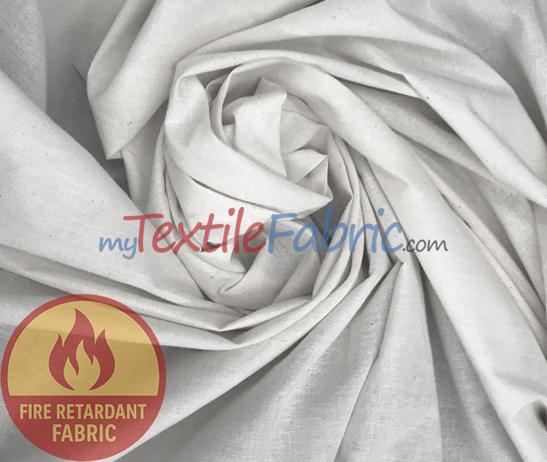 120 Inch Fire Retardant Bleached White Muslin Cotton Fabric - Bleached White, 120" Width (By The Yard)