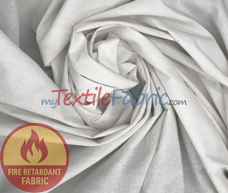 120 Inch Fire Retardant Bleached White Muslin Cotton Fabric - Bleached White, 120" Width (By The Yard)