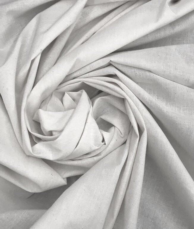 100 Percent Cotton Muslin Fabric - Bleached White, 60" Wide (Yards)