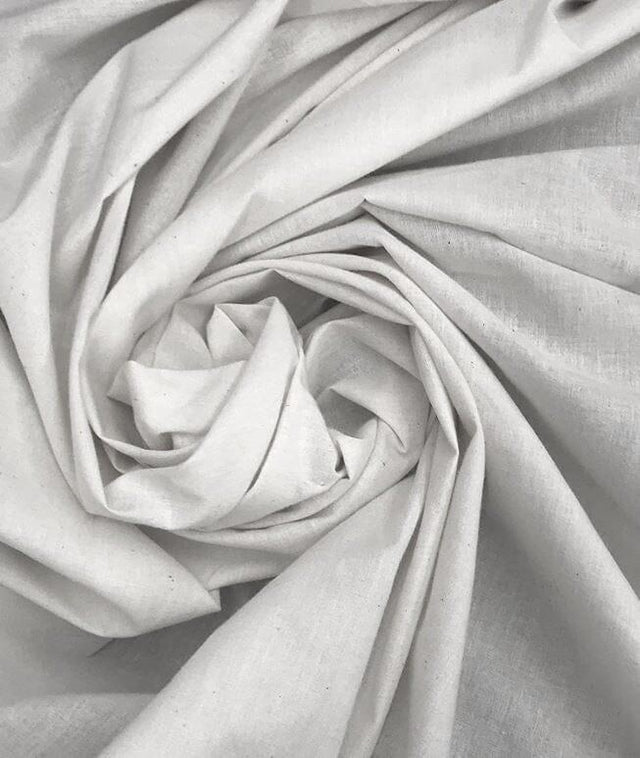 100 Percent Cotton Muslin Fabric - Bleached White, 60" Wide (Yards)