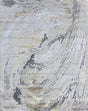 Maximus 240 Polyester Viscose Blend Fabric - Silver With Gold Swirl Design, Color-Changing Flat Weave, 60% Polypropylene 40% Polyester (7' 9" x 10' 2")