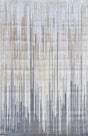 Maximus 241 Polyester Viscose Blend Fabric - Silver With Gold Geometric Design, Color-Changing Flat Weave (1 Rug)