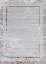 Maximus 245 Polypropylene Polyester Fabric - Silver With Gold Border Design, Color-Changing Flat Weave, 60% Polypropylene 40% Polyester, Power Loom, Made In Turkey (10' X 13')