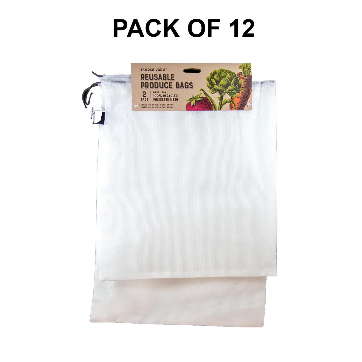 Trader Joe’s  Reusable Produce Bags | 100% Recycled Polyester Mesh| 1 Each