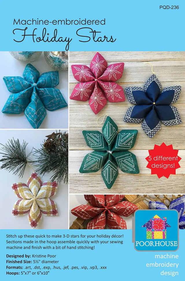 Machine Embroidery Holiday Stars Pattern