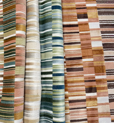 Geometric Cut Velvet Upholstery Fabric Madeira