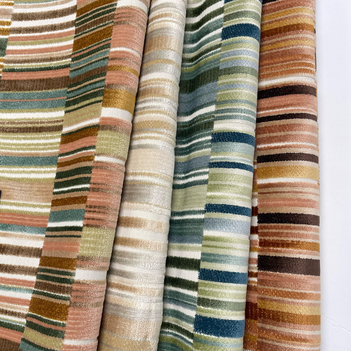Geometric Cut Velvet Upholstery Fabric Madeira