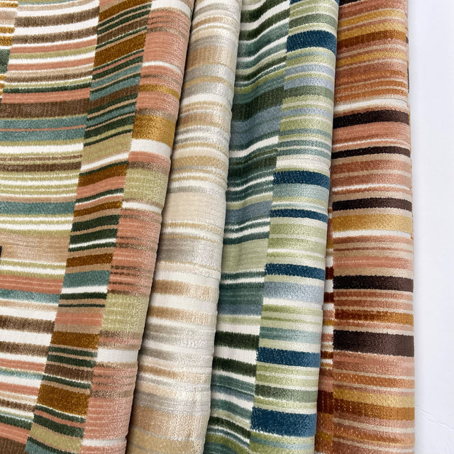 Geometric Cut Velvet Upholstery Fabric Madeira