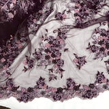 3D Beaded Floral Lace Mesh Fabric