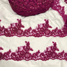 Beaded Corded Lace Trim on Polyester Net Mesh
