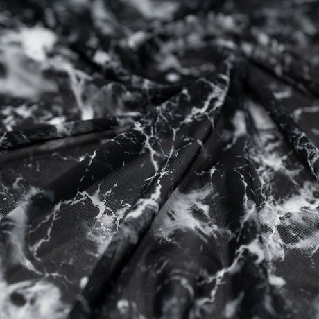 Printed Power Mesh Marble Fabric