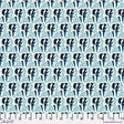 Cotton Print Magpies Teal Fabric 44/45"