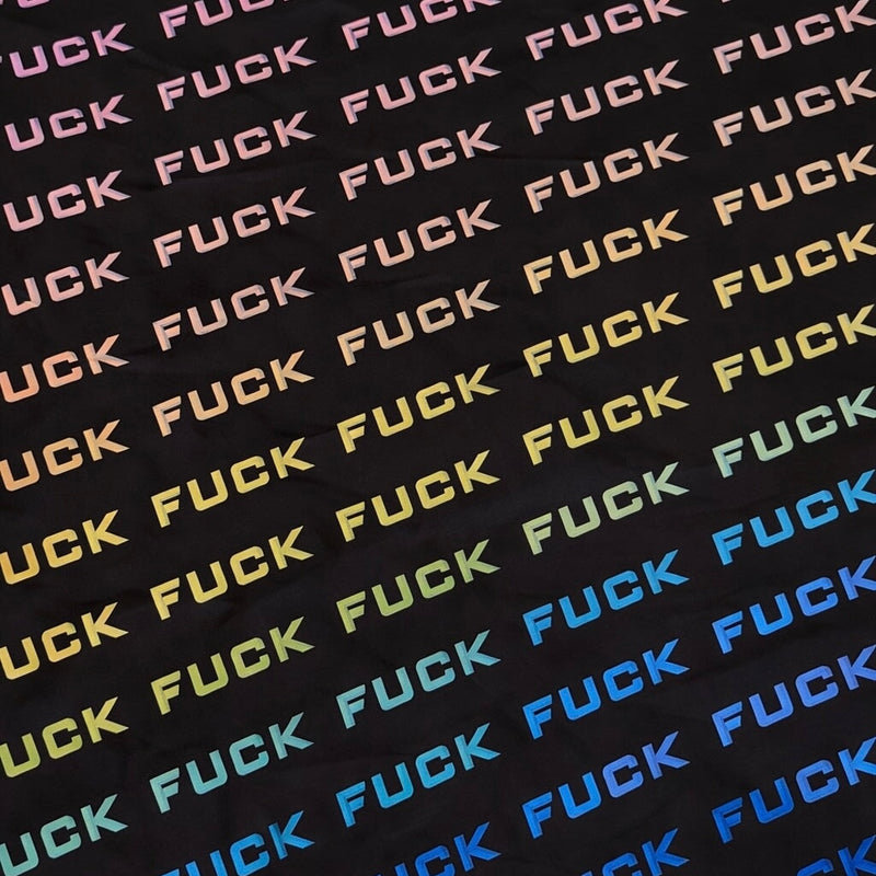 Printed Nylon Spandex Neon Graphic Text