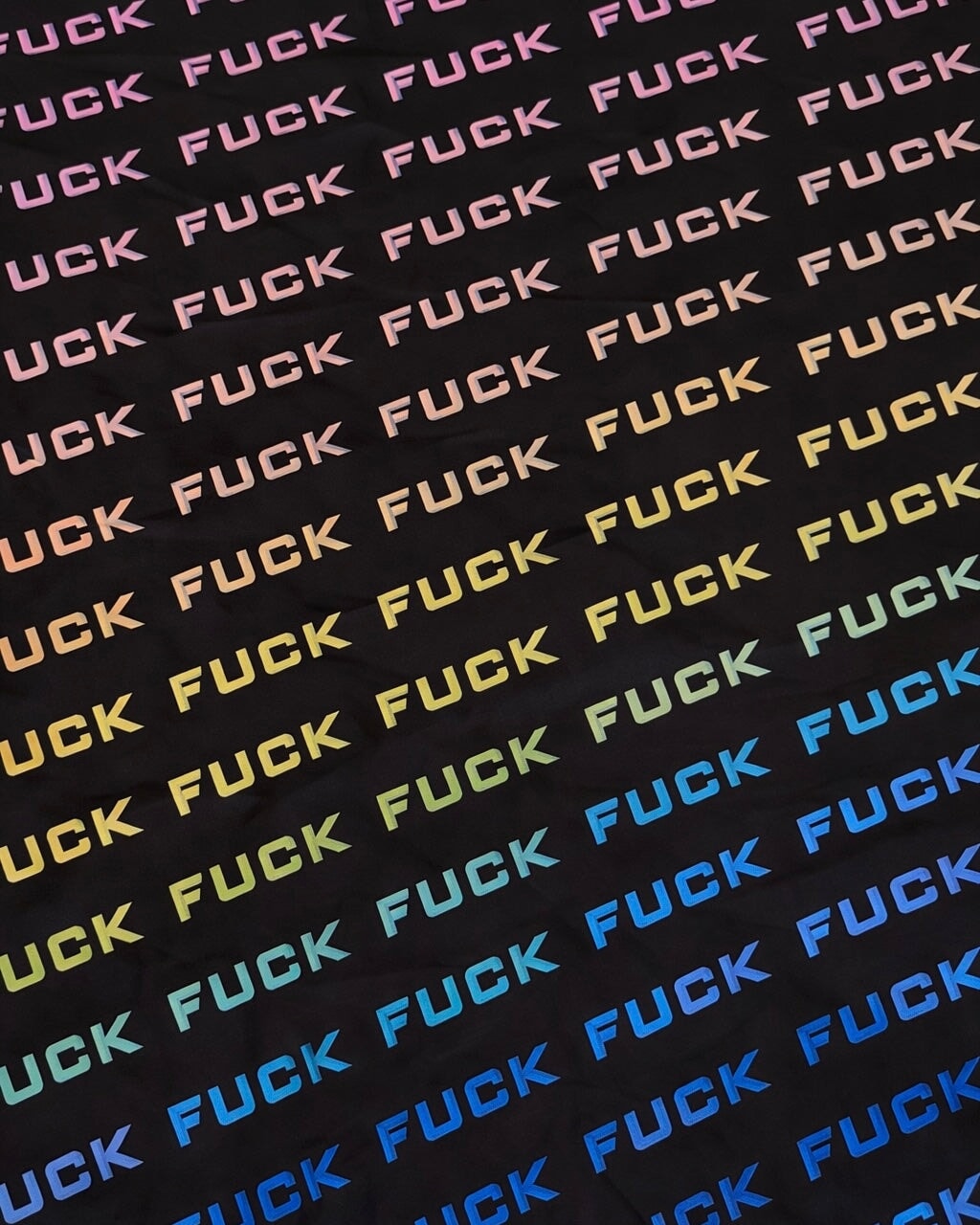 Printed Nylon Spandex Neon Graphic Text