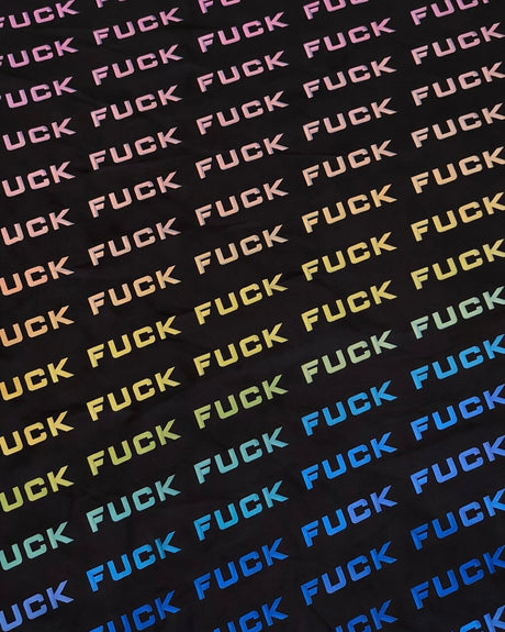 Printed Nylon Spandex Neon Graphic Text