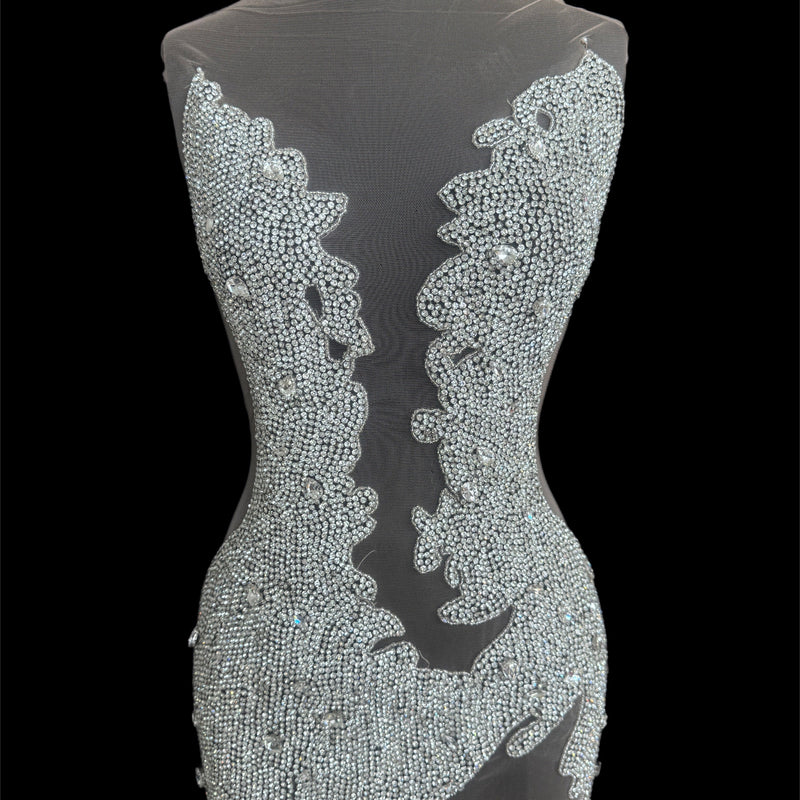 Silver Rhinestone Bodice Appliqué