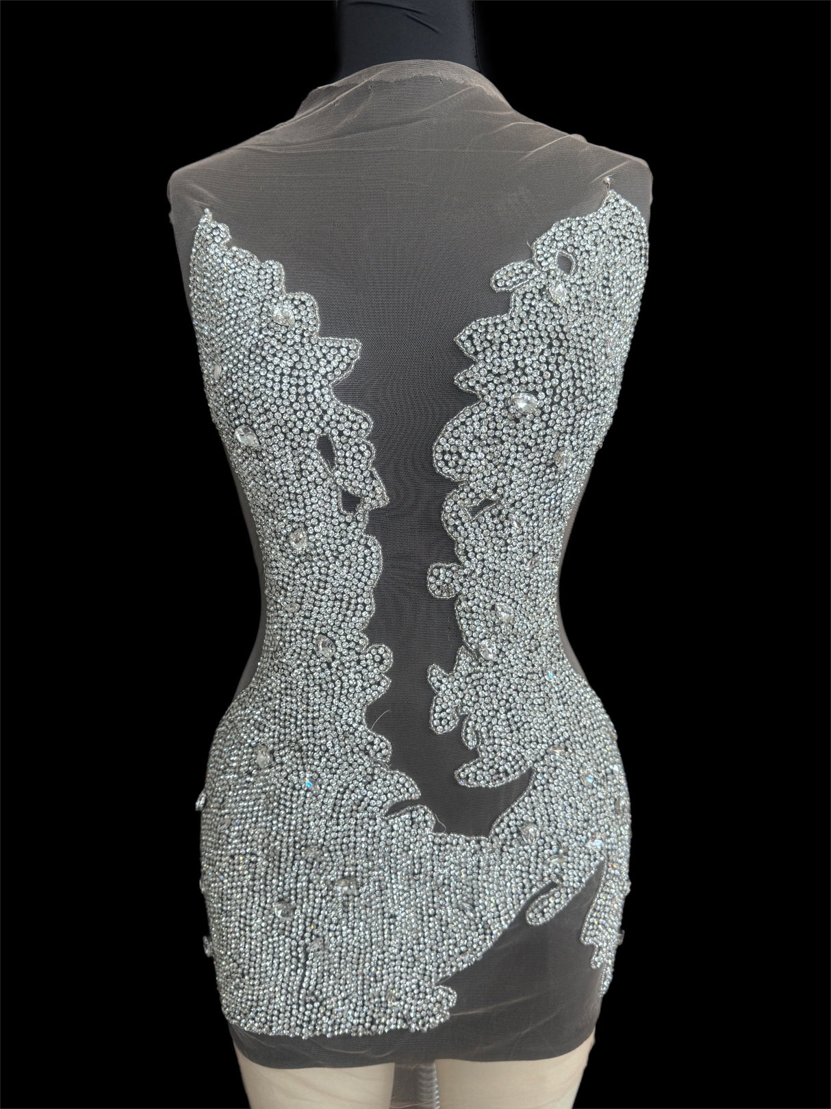 Silver Rhinestone Bodice Appliqué