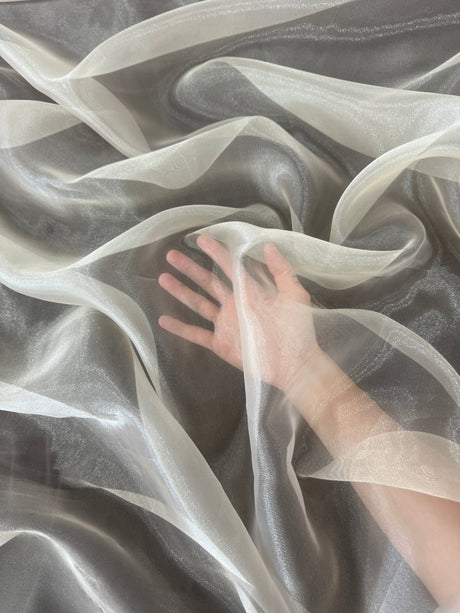 Sheer Crystal Organza Ivory