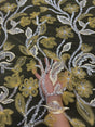Yellow 3D Floral Tulle Beaded Lace Mesh