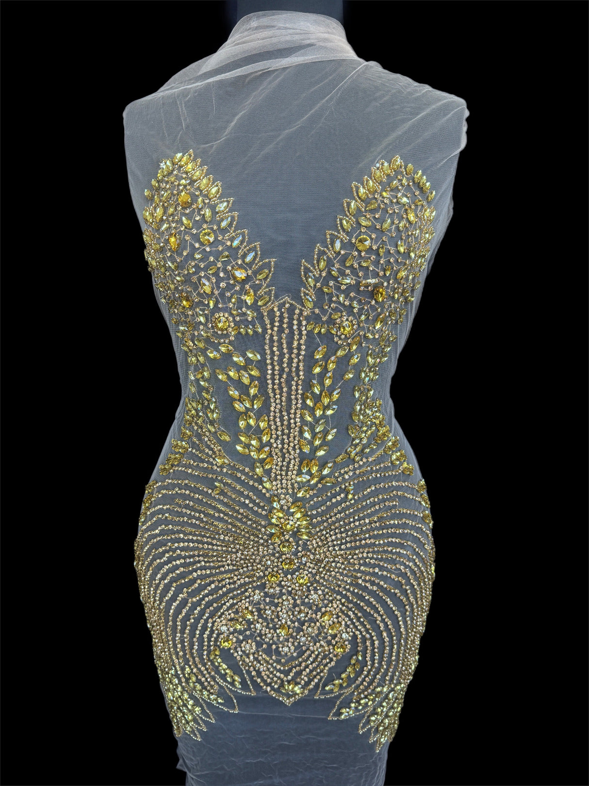 Gold Rhinestone Bodice Appliqué
