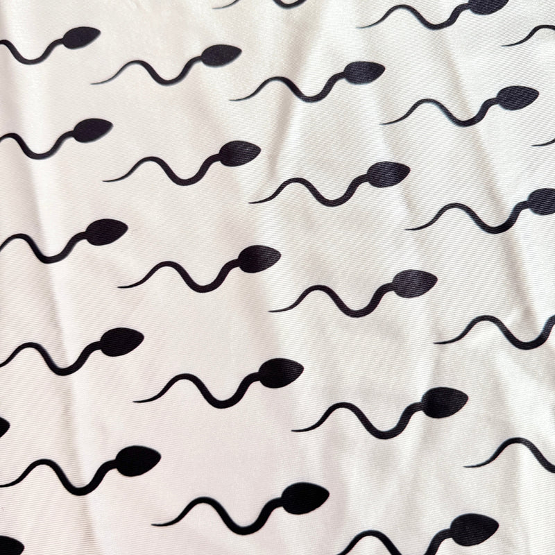 Printed Nylon Spandex White Fastest Swimmer