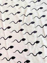Printed Nylon Spandex White Fastest Swimmer