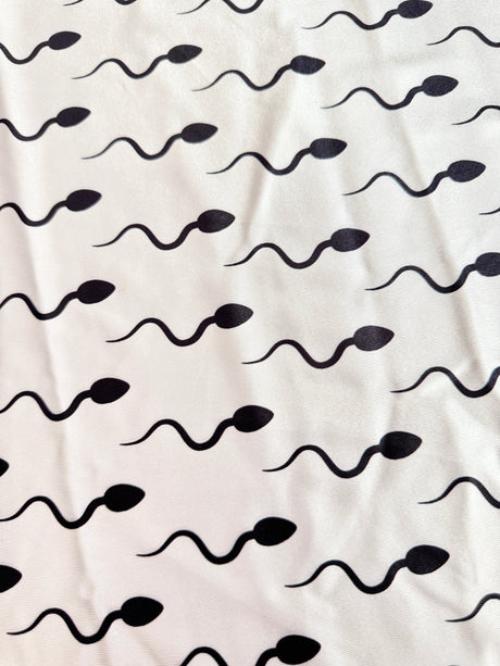 Printed Nylon Spandex White Fastest Swimmer