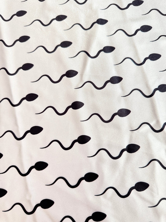 Printed Nylon Spandex White Fastest Swimmer