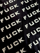 Printed Nylon Spandex Black & White Bold Text