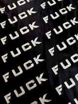 Printed Nylon Spandex Black & White Bold Text