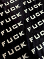 Printed Nylon Spandex Black & White Bold Text