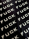 Printed Nylon Spandex Black & White Bold Text
