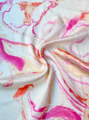 Printed Satin Marble Pink