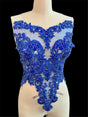 Royal Blue Rhinestone Bodice Applique