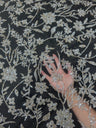 Beaded Floral Lace Silver Champagne