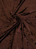 Stretch Crushed Velvet Chocolate Brown