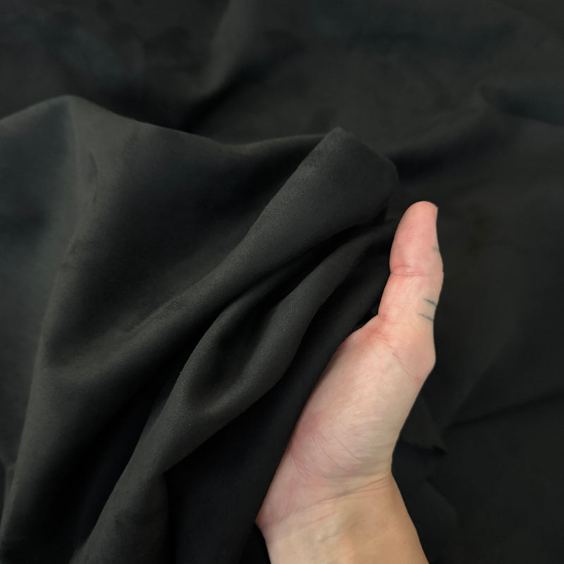 Black Stretch Techno Suede